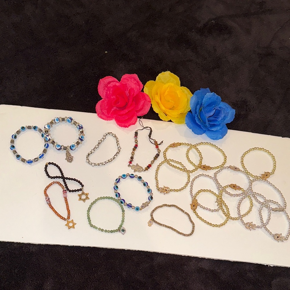 Hamsa Bracelets Set Judaic Lot #C